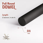 The Foamory's No Waste Full Round EVA Foam Dowel. 25mm x 2M Length. High-Density - Image 2