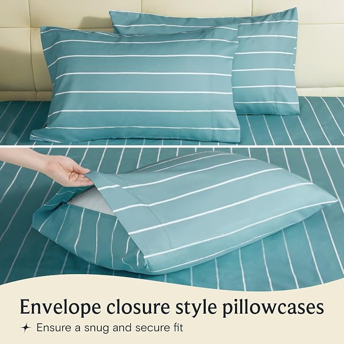 LuxClub 4 PC King Size Sheet Set, Breathable Luxury Bed Sheets, Deep Pockets - Image 4
