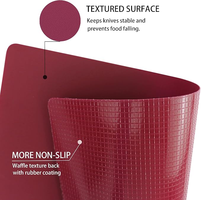 ZVP Plastic Cutting Boards for Kitchen, Flexible Cutting Mats, Gradient Pink - Image 2