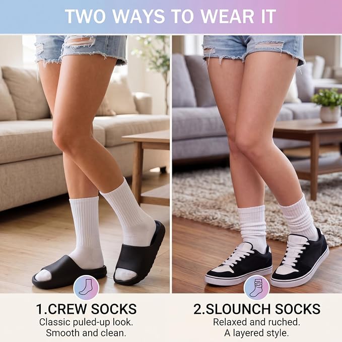 Syhood White Cotton Crew Socks for Tie dye Party Casual Soft Cushion Novelty - Image 6