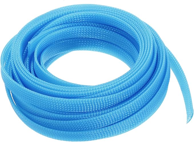 uxcell PET Expandable Sleeving 25ft 3/8" Sky Blue Cable Management Sleeve Cord by uxcell