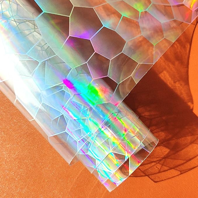 HYANG Transparent Football PVC Super Clear Holographic Vinyl Faux Leather - Image 3