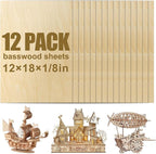 12 Pack Basswood Sheets 12x18x1/8 Inch, Balsa Wood Sheet, 3mm Plywood by Unknown