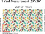 Feelyou Dog Paws Fabric by The Yard, Cute Pet Dogs Upholstery Fabric - Image 2