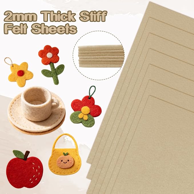 Luomorgo 8 Pcs Stiff Felt, 8 x 12 Inch, 2mm Thick, - Image 2