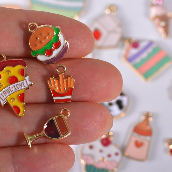 Bulk Gold Enamel Charms for Jewelry Making, Colorful Metal Charms Pendant for - Image 5