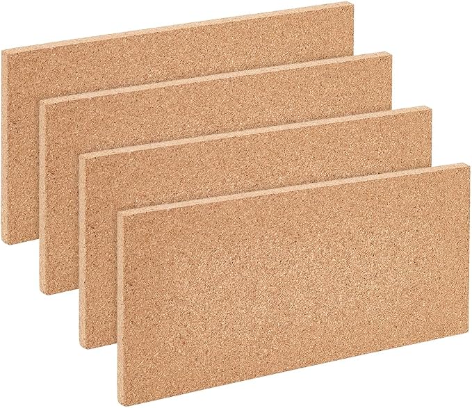 OLYCRAFT 4Pcs Rectangle Bulletin Boards 6x12 Inch Non Self-Adhesive Wood Cork by OLYCRAFT