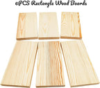 6PCS Rectangle Wood Boards Unfinished Wood Blocks - Image 2