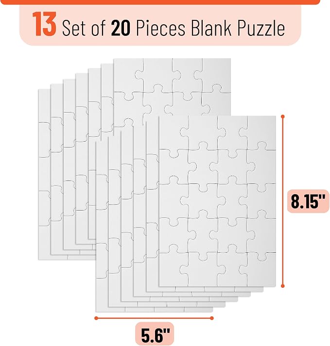 Mr. Pen- Blank Puzzle Bulk, 13 Pack, 20 Pieces/Pack, 5.5 x 8.1 Inch, Arts & DIY - Image 2