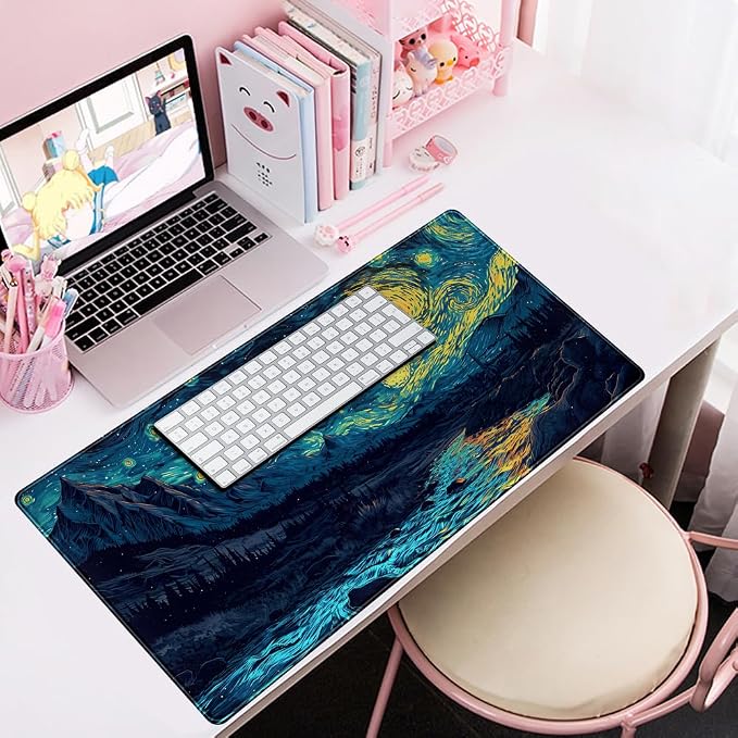 Misty Forest Desk Pad Mat Vincent Van Gogh XL Mouse Pad Gaming Playmat Large - Image 7