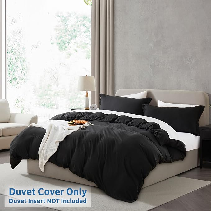 Nestl Black Duvet Cover Queen Size - Image 2