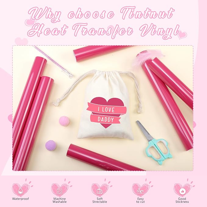 Tintnut Punch Pink Heat Transfer Vinyl, easy cut & weed, stretch washable - Image 3