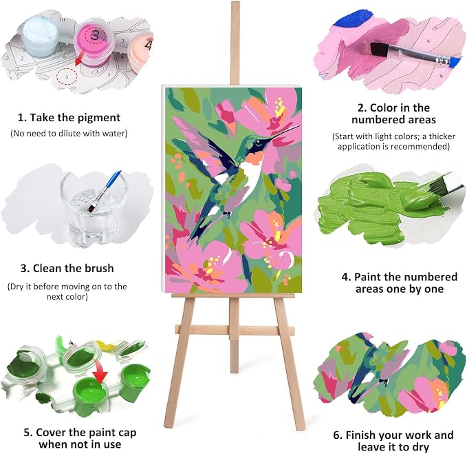 Lxmsja Hummingbird Paint by Numbers Kit - Image 7