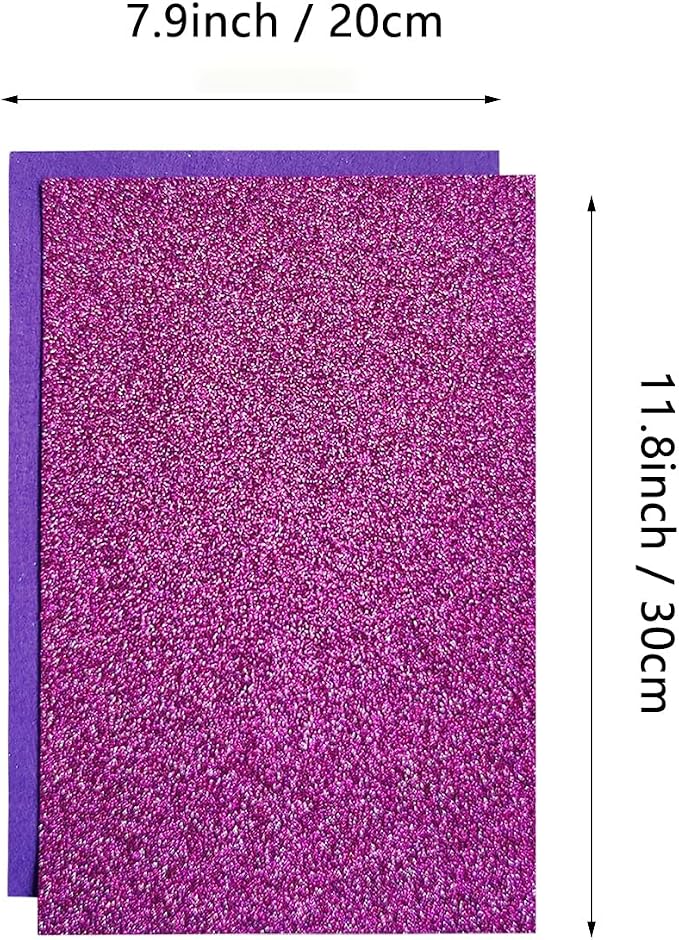 Jtnohx Glitter Felt Fabric, 8 x12 inches Felt Square Glitter - Image 3