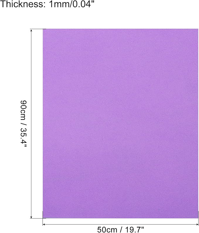 MECCANIXITY EVA Foam Sheets Dark Purple 19.7 Inch x 35.4 Inch 1mm Thick Crafts - Image 2