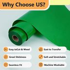 RENLITONG Fruit Green Iron on Vinyl 12Inch by 13ft Roll Heat Transfer Vinyl - Image 3