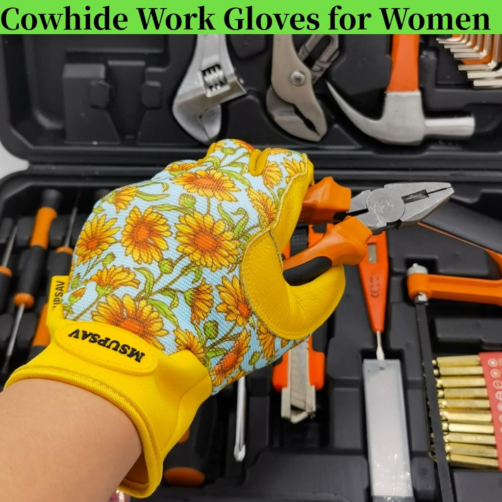 Thorn Proof&Puncture Resistant Gardening Gloves with Grip,Garden Gloves for Women, Leather Work Gloves,Gifts