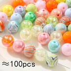 16mm Acrylic Beads 100pcs Yellow Green Ab Candy Color Beads Loose Spacer Bead - Image 2