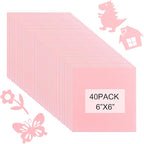 40 Pcs Stiff Felt Fabric Sheet for Crafts, 1mm Thick and 6”x6”Pink Felt Fabric by Tiparts