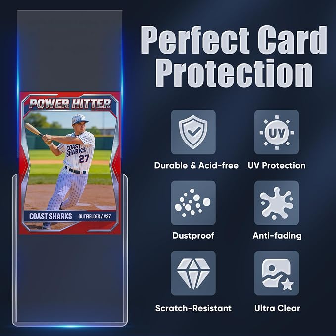 200 Card Sleeves Top Loaders for Cards, Premium Baseball Card Holder for - Image 3