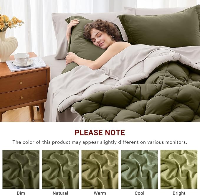 MUXHOMO 7 Pieces Full Comforter Set, Reversible Bed in a Bag Full Size - Image 4