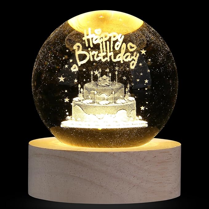 MAIBAOTA Birthday Decor Crystal Ball 2.4 Inches Glass Ball Birthday Gifts by MAIBAOTA