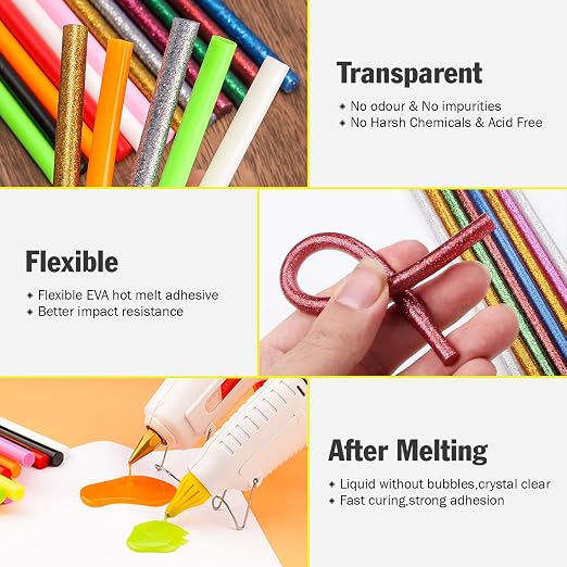 300 Pack Colored Hot Glue Sticks, Perfect Fit - Image 3