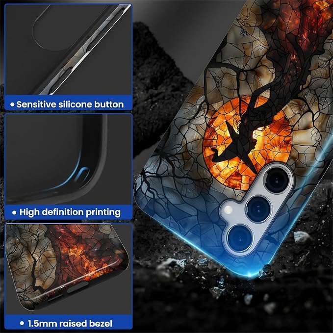 Case for Samsung Galaxy S25 Plus Case, Halloween Witch Moon Stained Glass - Image 4