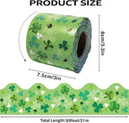 69 Feet St Patricks Day Bulletin Board Decorations Lucky Green Shamrock Clover - Image 2
