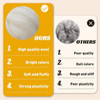 MORFEN 9.5 oz Wool Roving, Needle Felting Pure Wool Yarn, Needle Felt Roving - Image 5