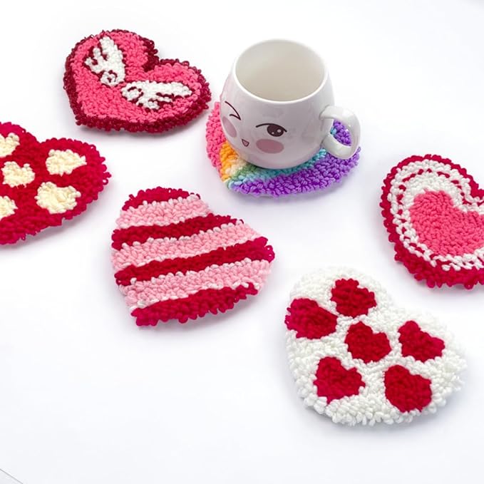 Avtytsda 6PCS Punch Needle Coaster Kit, Easy Punch Needle DIY Embroidery Set - Image 6