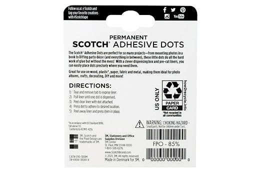 Scotch Adhesive Dots, 0.3 inches, 300 Dots/Pack, Easy Dispensing, Photo-Safe - Image 4