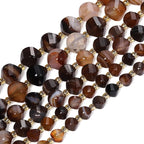 42pcs Natural Brown Striped Agate Stone Beads - Image 6