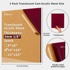 1/8 Thick 10 x 10 inch Translucent Acrylic Sheets - Image 2