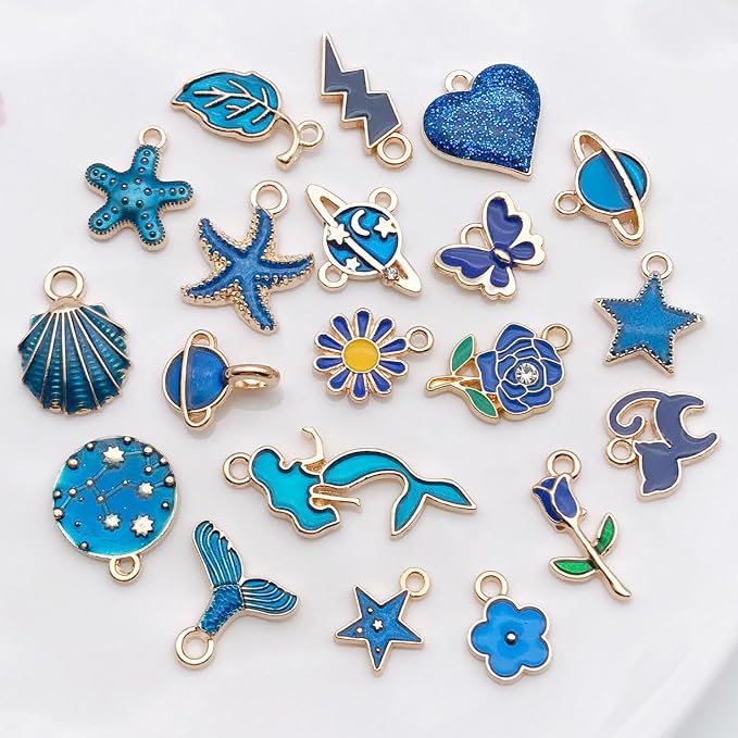 WOCRAFT 40pcs 20 pairs Assorted Enamel Bracelet Charms - Image 2