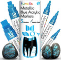 5 Metallic Acrylic Blue Paint Pen by Funcils