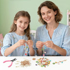 AUGSUN 189Pcs Flower Keychain Making Kit Floral DIY Keychain Craft | Colorful - Image 4