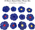Esweny 12 Flower Stained Glass Mosaic Tiles - Image 4