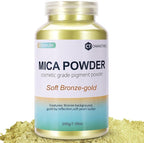 Mica Powder, 7.05OZ（200g）, Soft Bronze-Gold Mica Powder Pigment by CHANGTIKEJIWelcomeYouOrder