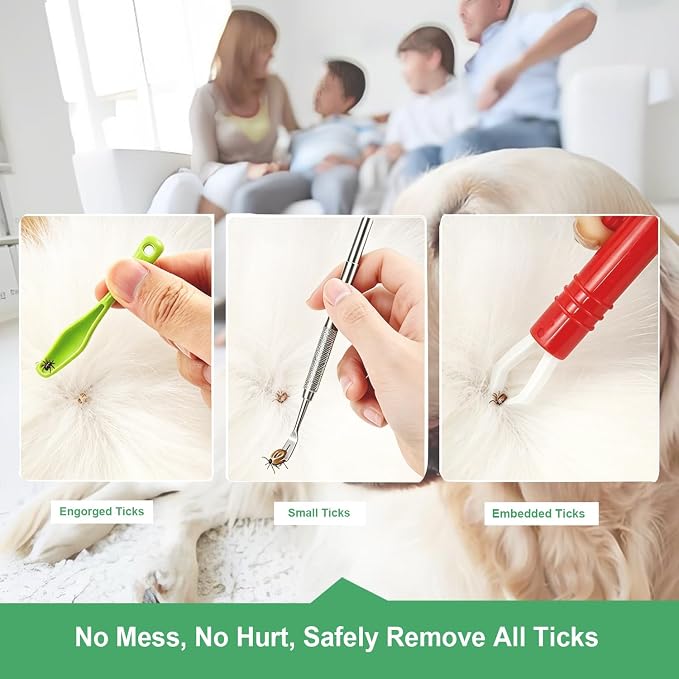 Tick Removal Tool Kit for Humans, Dogs & Cats, 13-in-1 Stainless Steel Tick - Image 6
