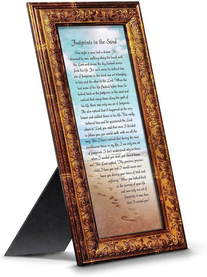 Footprints in the Sand Inspirational Wall Art, Beach Decor, Christian Gifts by CROSSROADSHOMEDECOR