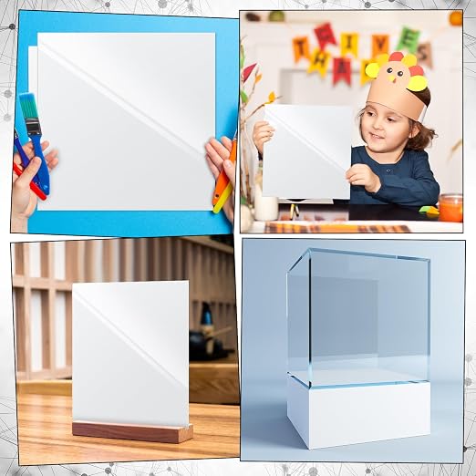 Outus 2 Pieces 1/16 Inch Thick White Acrylic Sheet 12 x 12 Inch White Acrylic - Image 7