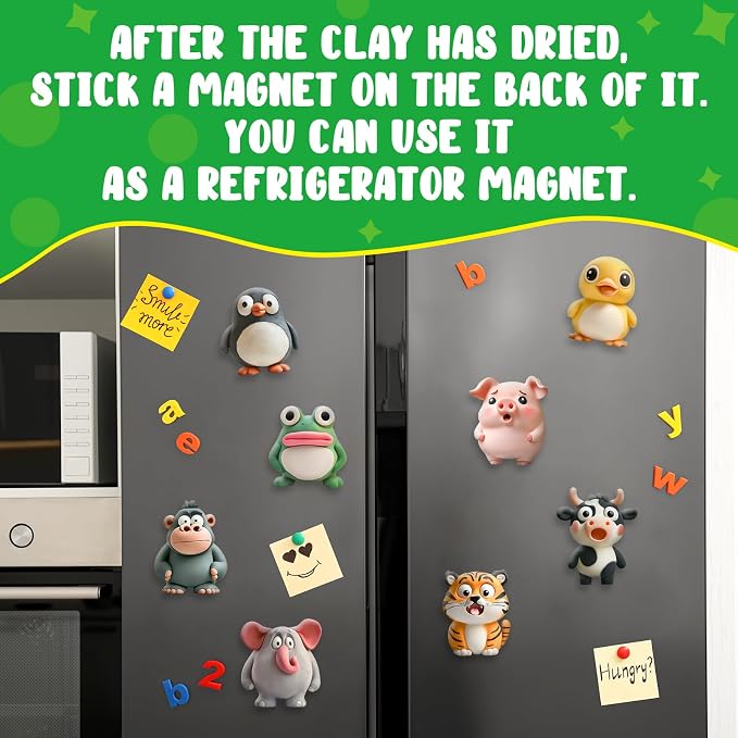 Kasfalci Air Dry Clay Kit for Kids, 12 Animals Modeling Magic Clay Sculpting Set - Image 4