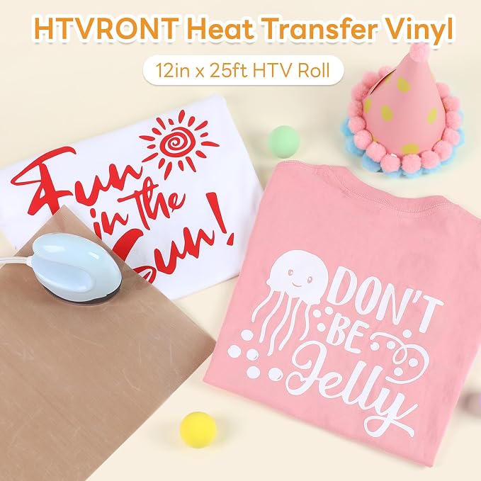 HTVRONT Red HTV Roll Heat Transfer Vinyl - Image 7