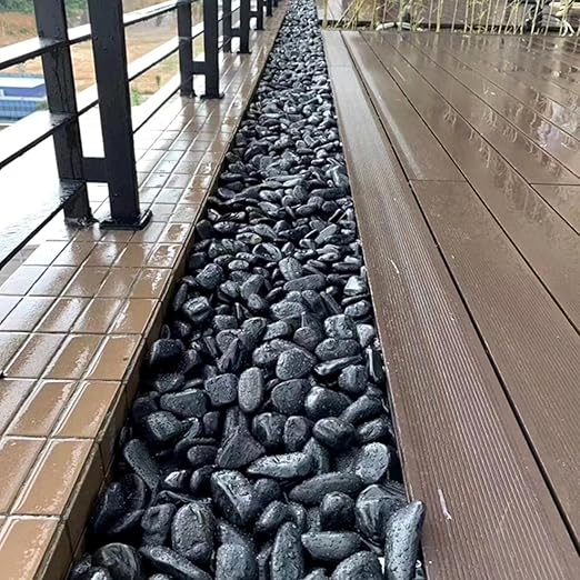 YISZM 10lbs Black Pebbles for Plants, 2-3 Inch High Polished Natural Large - Image 4