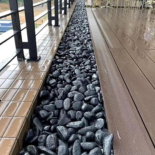 YISZM 5lbs Black Pebbles for Plants, 2-3 Inch High Polished Natural Large River - Image 4