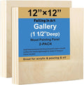 Falling in Art 2 Pack 12x12'' Unfinished Gallery Birch Wood Canvas Panels | 1 by FallinginArt