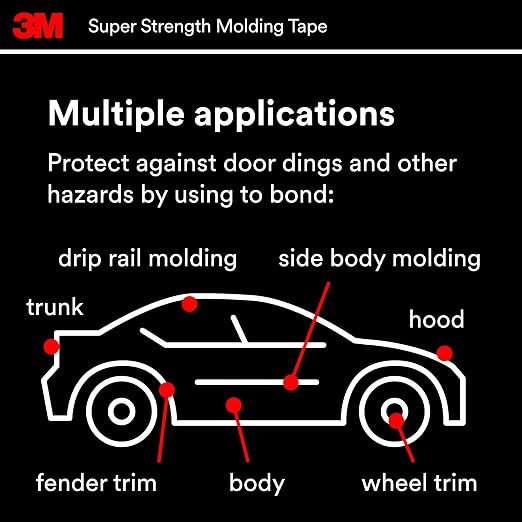 3M Super Strength Molding Tape 03616, 7/8 in x 15 ft Each, Heavy Duty - Image 8