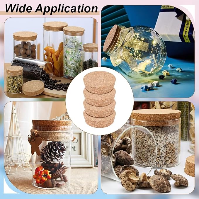 BENECREAT 6pcs Cork Bottle Stoppers, Tapered Design, 3.15in Diameter, - Image 6