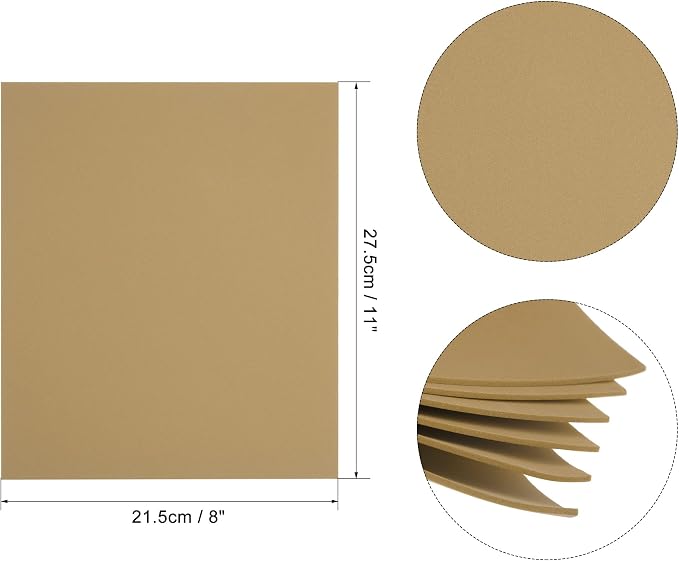 uxcell Light Brown EVA Foam Sheets 11 x 8 inch 1.7mm Thickness - Image 2